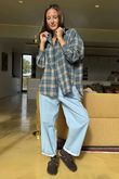 Patrick Plaid Brushed Cotton Shirt Teal